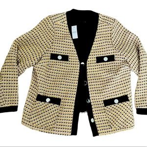 Nwt Lane Bryant yellow black blazer tweed Size 16